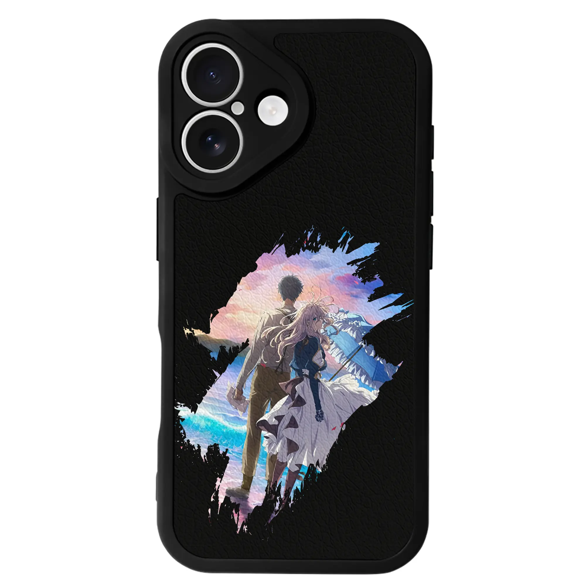 ヴァイオレット・エヴァーガーデン グッズ,ヴァイオレット・エヴァーガーデン - IPhone 16シリーズ対応 ・ シリコンスマホケース ・ レザー調 ・ 高精度フィット ・ 耐衝撃 ・ ワイヤレス充電対応 ・ 精密カット